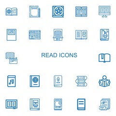 Editable 22 read icons for web and mobile