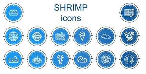 Editable 14 shrimp icons for web and mobile