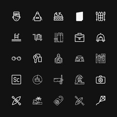 Editable 25 vacation icons for web and mobile