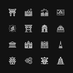 Editable 16 temple icons for web and mobile