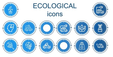 Editable 14 ecological icons for web and mobile