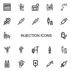 Editable 22 injection icons for web and mobile