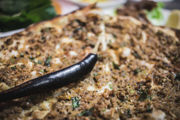 Delicious Turkish Pizza Lahmacun. This Lahmacun is tasty and delicious