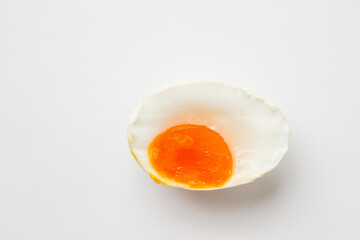 broken egg on white