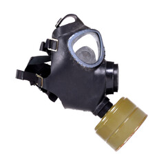 Vintage gasmask isolated on white - Brown filter