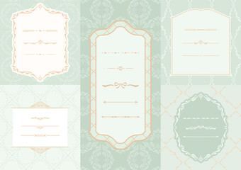 ガーリー フレーム 背景 模様 装飾 素材 セット