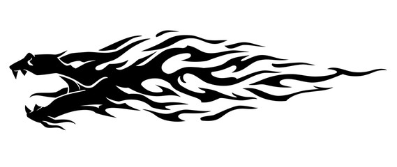 Dragon Abstract Flame Speed Trail Design