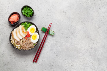 Asian noodle ramen soup