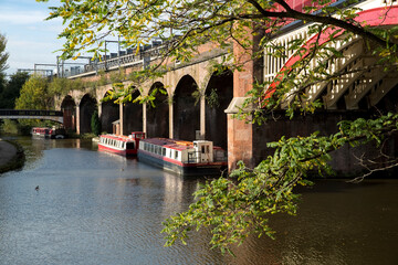 Manchester, Greater Manchester, UK, October 2013, Bridgewater Canal Basin in the city centre
