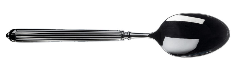 Silver spoon cutlery isolated on white background