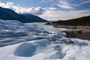 Fototapeta na wymiar View from top of Perito Moreno Glacier in patagonia argentine