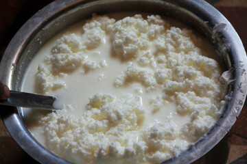 Curdling process of milk to Curd, Buttermilk , Separation