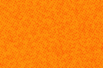 Pop art colorful comics book magazine cover. Polka dots orange and yellow background. Cartoon funny retro pattern. Vector halftone illustration. 90-s style. Template design for poster, card, flyer.