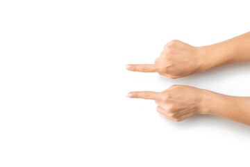 Gestures icon. Woman hand isolated on white background. Female arm gesture. Beauty and skincare...