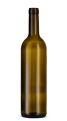 Wine bottle isolated on white background, front view