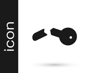 Grey Broken key icon isolated on white background. Vector Illustration.