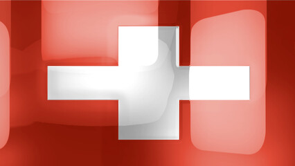 3D intro illustration intro representation of the flag and country of Switzerland