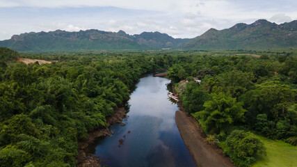 The picture of the atmosphere, abundance of forests, rivers and mountains