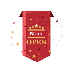 we are open detailed style icon vector design