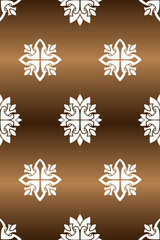 Vector elegan tile seamless simple damask pattern. White ornament on  color background Retro vintage motif