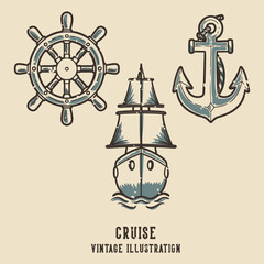 vintage slogan typography cruise for t shirt design
