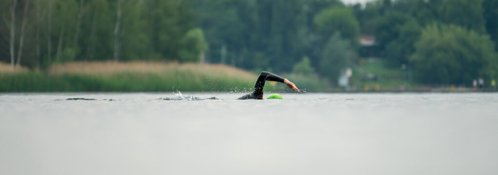 Wetsuit swimming in open water