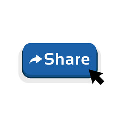 blue cartoon share button icon