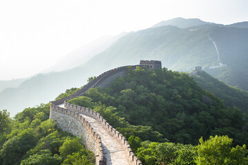 The Mu Tianyu Great Wall in the mist in Beijing