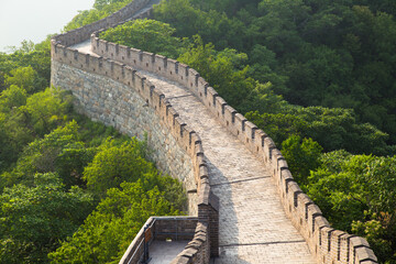 The Mu Tianyu Great Wall in the mist in Beijing