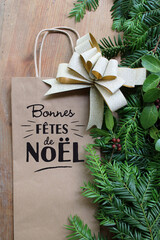 Sac d'achat de fêtes de noël, shopping