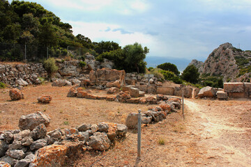 Archaeological site of Heraion near Lake Vouliagmenis Loutraki Greece