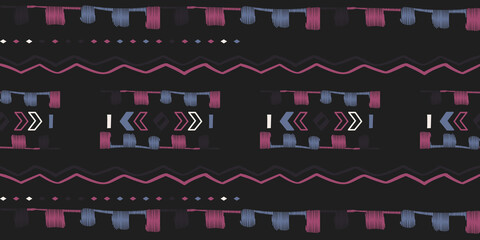 Seamless hand drawn geometric pattern with national striped color  background. Ornamental traditional, ethnic. Great for fabric and textile, wallpaper