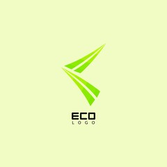Green eco-friendly logo with leaf patterns for business, natural logo, green abstract logo