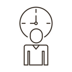 Fototapeta premium businessman figure with time watch line style icon