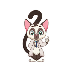 Friendly lemur doctor illustration for kids