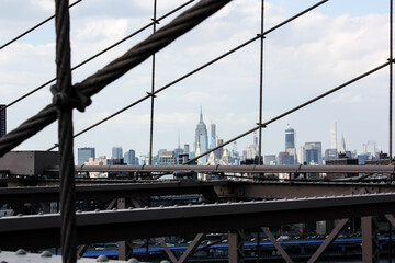 Manhattan and the Empire State Building from the Brooklyn Bridge
