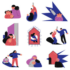 Parents punishing children at home and doing domestic violence