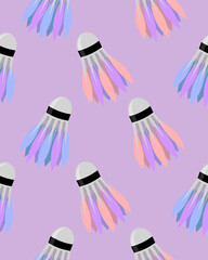 Shuttlecocks on a pink background. Badminton.