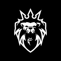 lion king shield logo vector icon illustration