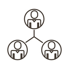businessmen teamwork figures line style icon