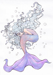 mermaid and sea