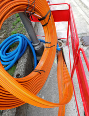pipe for laying the optical fibers to connect companies and fami