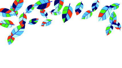 Cute  Pattern with Leaves for Greeting Card or Poster. Vector Background for Spring or Summer Design.
