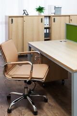 comfortable workplace in a modern office