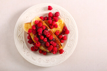 Toast with jam and raspberry