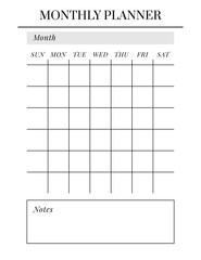 Planner sheet vector. Printable vertical notebook page