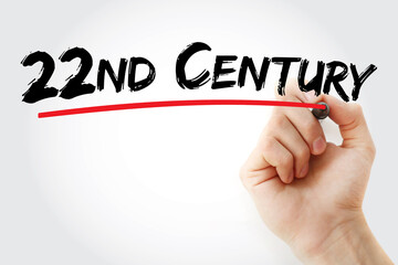 22nd Century text with marker, concept background