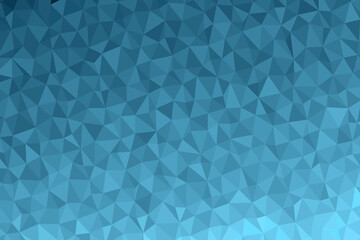 Polygonal dark blue mosaic background. Abstract low poly vector illustration. Triangular pattern  in halftone style. Template geometric business design with triangle for poster, banner, card, flyer.