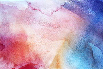 Fototapeta premium Watercolor red-blue background. Abstraction