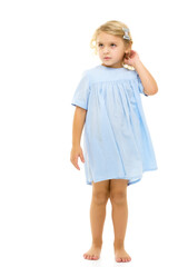 Cute little girl, full length studio portrait